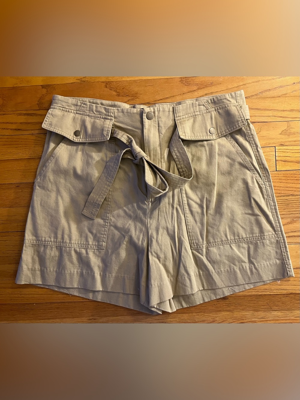 Banana Republic Khaki Utility Tie-Waist  Shorts